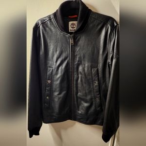 Timberland leather bomber jacket